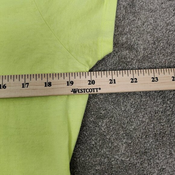 Hanes Women's Neon Yellow T-shirt Size Large Casual Cotton Blend - Picture 6 of 7